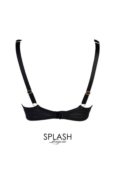 画像2: V-11131｜ 一枚レースブラ・ ブラック×ゴールド｜Axami アクサミ【サイズ交換OK】輸入下着・高級ランジェリー  (2)