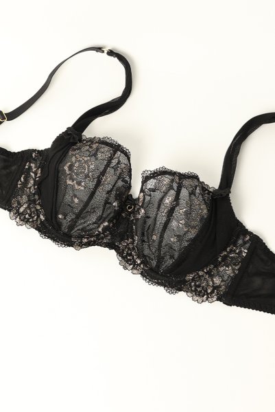 画像8: V-11131｜ 一枚レースブラ・ ブラック×ゴールド｜Axami アクサミ【サイズ交換OK】輸入下着・高級ランジェリー  (8)
