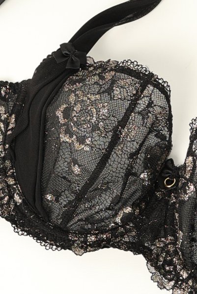 画像9: V-11131｜ 一枚レースブラ・ ブラック×ゴールド｜Axami アクサミ【サイズ交換OK】輸入下着・高級ランジェリー  (9)