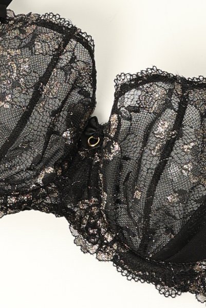 画像10: V-11131｜ 一枚レースブラ・ ブラック×ゴールド｜Axami アクサミ【サイズ交換OK】輸入下着・高級ランジェリー  (10)