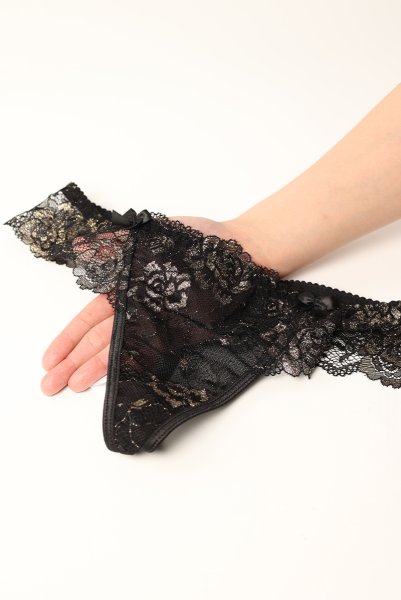 画像14: V-11138｜タンガ(Tバック)・ ブラック×ゴールド｜Axami アクサミ【サイズ交換NG・メール便対象】 輸入下着・高級ランジェリー  (14)