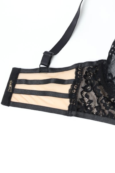 画像14: V-11811｜ロングブラ・ ブラック×ベージュ｜Axami アクサミ【サイズ交換OK・メール便対象】輸入下着・高級ランジェリー  (14)