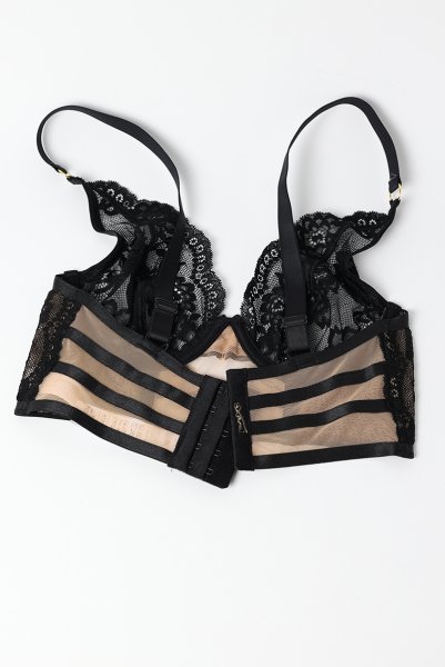 画像18: V-11811｜ロングブラ・ ブラック×ベージュ｜Axami アクサミ【サイズ交換OK・メール便対象】輸入下着・高級ランジェリー  (18)