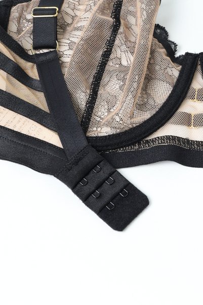 画像17: V-11841｜ 一枚レースブラ・ ブラック×ベージュ｜Axami アクサミ【サイズ交換OK・メール便対象】輸入下着・高級ランジェリー  (17)