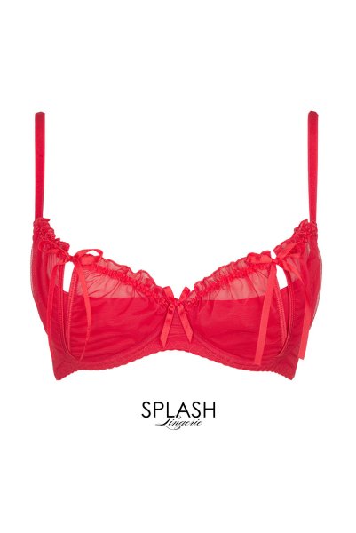 画像7: V-6441 | 解けるリボンのカバー付きオープンバストブラジャー・シェルフブラ | AxamiSexy アクサミセクシー (7)