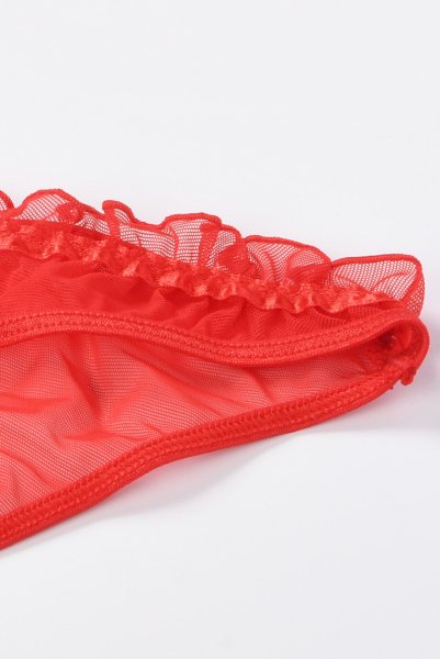 画像10: V-6448 | 解けるリボンのオープンショーツ・朱色・オープンヒップ | AxamiSexy アクサミセクシー (10)