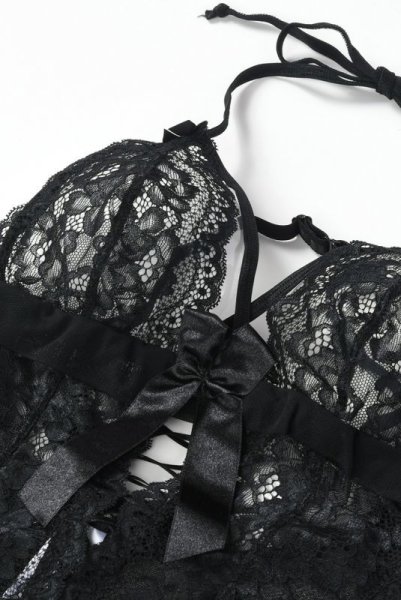 画像7: V-6690 | テディ・ボディスーツ・ノンワイヤー・クロッチ開閉式・ホルターネック | AxamiSexy アクサミセクシー (7)