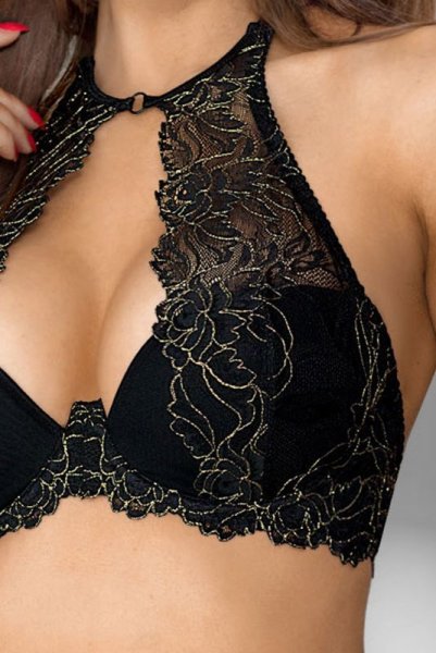 画像4: V-8261 | ホルターネックブラ・セミソフト・バラ柄・ストラップ取り外しOK | AxamiSexy アクサミセクシー| 輸入下着・高級ランジェリー   (4)