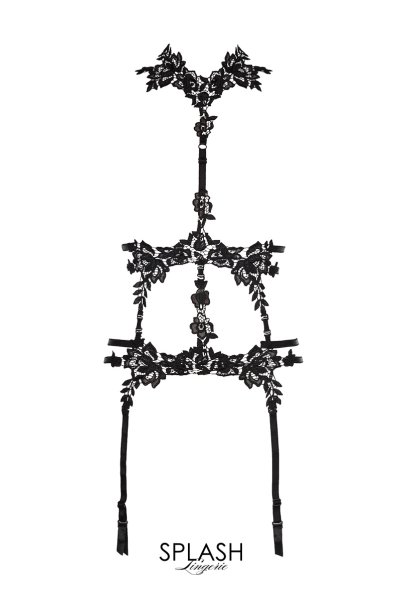 画像2: V-8346 | 花柄チョーカーハーネス・取外しOKなガーターベルト付き・3Way | AxamiSexy アクサミセクシー※メール便対象※輸入下着・高級ランジェリー  (2)