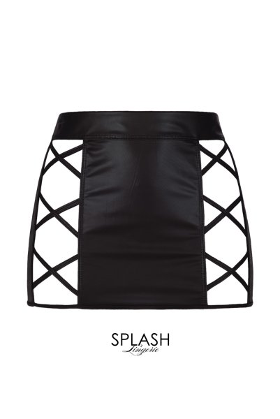 画像2: V-8409 | スカート・バックシャン・ボンデージ・レザー風 | AxamiSexy アクサミセクシー (2)