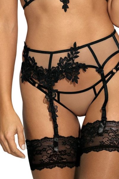 画像3: V-8842 | ガーターベルト・ブラック・花柄レース | AxamiSexy アクサミセクシー| ※メール便対象※輸入下着・高級ランジェリー   (3)