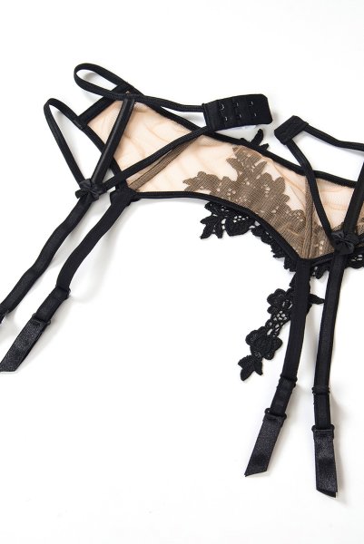 画像12: V-8842 | ガーターベルト・ブラック・花柄レース | AxamiSexy アクサミセクシー| ※メール便対象※輸入下着・高級ランジェリー   (12)
