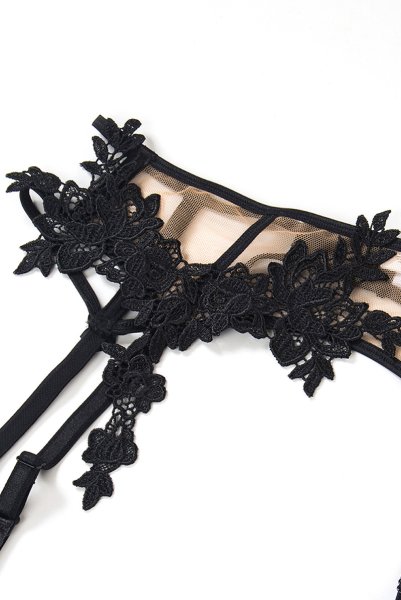 画像13: V-8842 | ガーターベルト・ブラック・花柄レース | AxamiSexy アクサミセクシー| ※メール便対象※輸入下着・高級ランジェリー   (13)