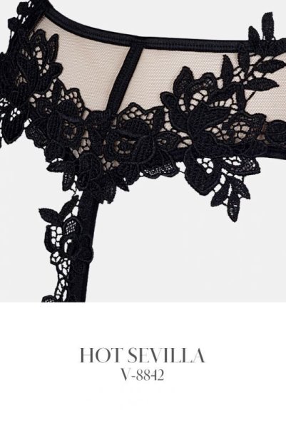 画像15: V-8842 | ガーターベルト・ブラック・花柄レース | AxamiSexy アクサミセクシー| ※メール便対象※輸入下着・高級ランジェリー   (15)