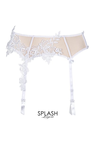 画像7: V-8852 | ガーターベルト・ホワイト・花柄レース  | AxamiSexy アクサミセクシー| ※メール便対象※輸入下着・高級ランジェリー   (7)