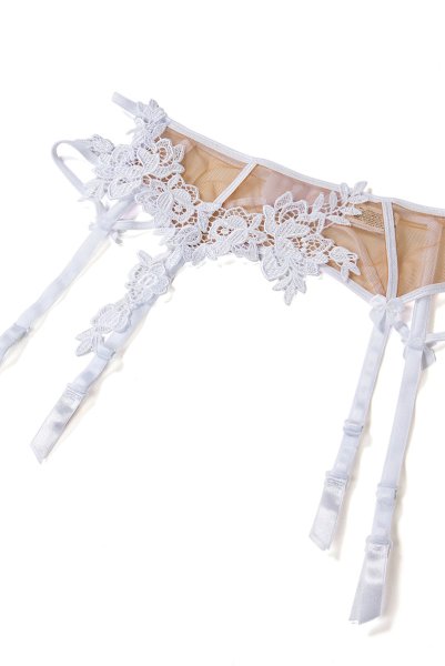 画像11: V-8852 | ガーターベルト・ホワイト・花柄レース  | AxamiSexy アクサミセクシー| ※メール便対象※輸入下着・高級ランジェリー   (11)