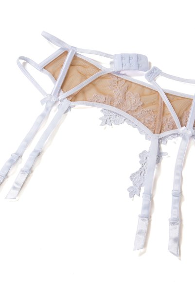 画像12: V-8852 | ガーターベルト・ホワイト・花柄レース  | AxamiSexy アクサミセクシー| ※メール便対象※輸入下着・高級ランジェリー   (12)