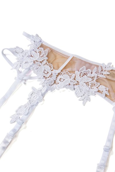 画像13: V-8852 | ガーターベルト・ホワイト・花柄レース  | AxamiSexy アクサミセクシー| ※メール便対象※輸入下着・高級ランジェリー   (13)