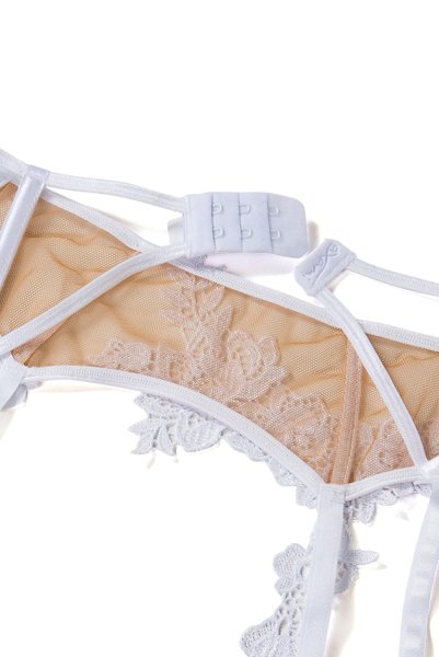 画像14: V-8852 | ガーターベルト・ホワイト・花柄レース  | AxamiSexy アクサミセクシー| ※メール便対象※輸入下着・高級ランジェリー   (14)