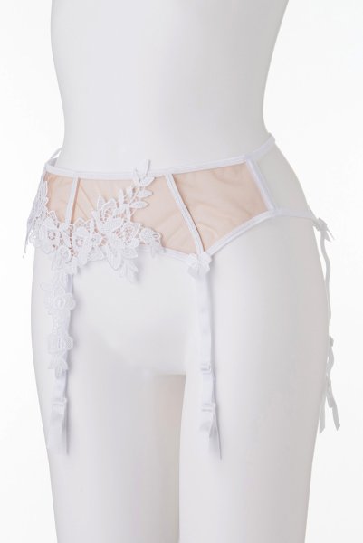 画像8: V-8852 | ガーターベルト・ホワイト・花柄レース  | AxamiSexy アクサミセクシー| ※メール便対象※輸入下着・高級ランジェリー   (8)
