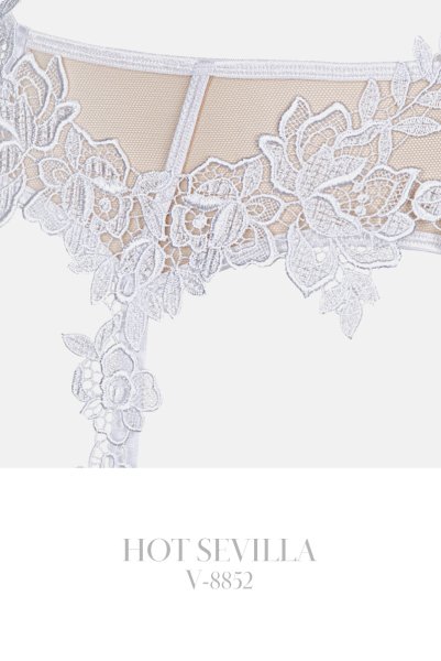 画像15: V-8852 | ガーターベルト・ホワイト・花柄レース  | AxamiSexy アクサミセクシー| ※メール便対象※輸入下着・高級ランジェリー   (15)
