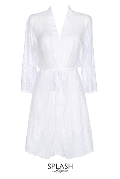 画像6: V-8850 | ナイトローブ・純白・シースルー・ガウン | AxamiSexy アクサミセクシー| 輸入下着・高級ランジェリー   (6)