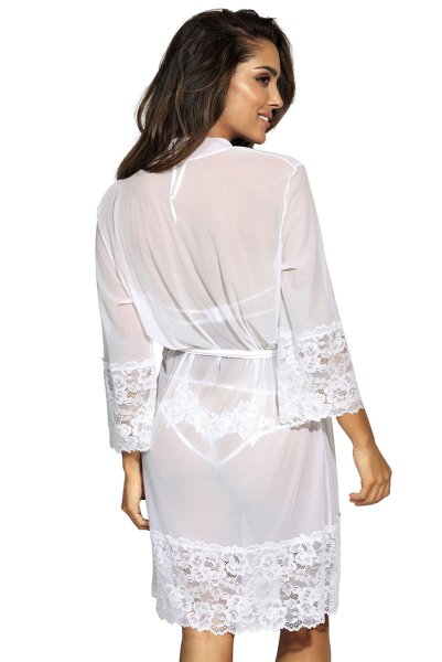 画像2: V-8850 | ナイトローブ・純白・シースルー・ガウン | AxamiSexy アクサミセクシー| 輸入下着・高級ランジェリー   (2)