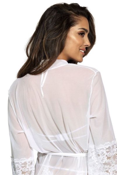 画像4: V-8850 | ナイトローブ・純白・シースルー・ガウン | AxamiSexy アクサミセクシー| 輸入下着・高級ランジェリー   (4)