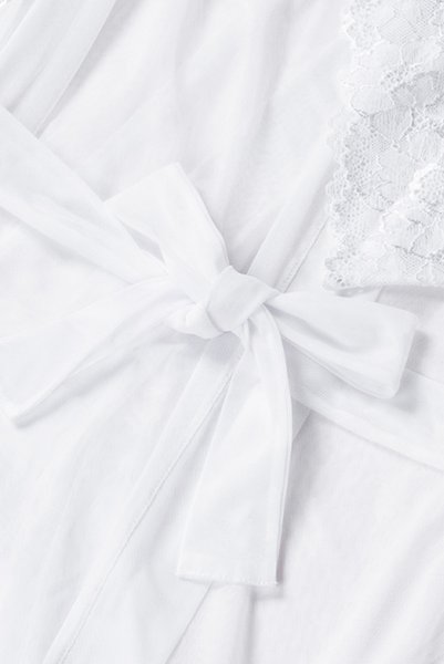 画像12: V-8850 | ナイトローブ・純白・シースルー・ガウン | AxamiSexy アクサミセクシー| 輸入下着・高級ランジェリー   (12)