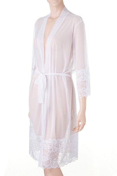 画像7: V-8850 | ナイトローブ・純白・シースルー・ガウン | AxamiSexy アクサミセクシー| 輸入下着・高級ランジェリー   (7)
