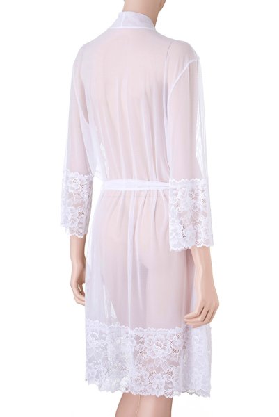 画像8: V-8850 | ナイトローブ・純白・シースルー・ガウン | AxamiSexy アクサミセクシー| 輸入下着・高級ランジェリー   (8)