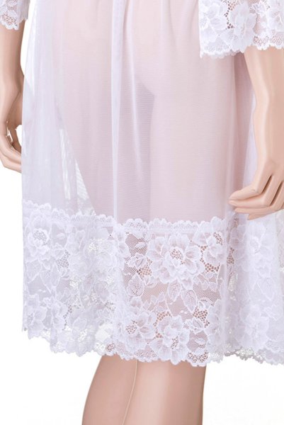 画像13: V-8850 | ナイトローブ・純白・シースルー・ガウン | AxamiSexy アクサミセクシー| 輸入下着・高級ランジェリー   (13)