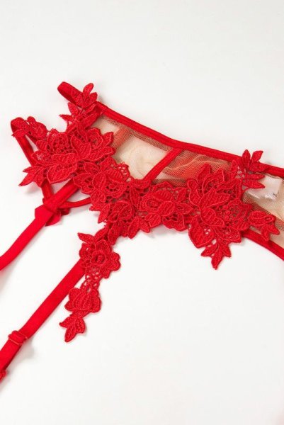 画像13: V-8862 | ガーターベルト・レッド・花柄レース | AxamiSexy アクサミセクシー| ※メール便対象※輸入下着・高級ランジェリー   (13)
