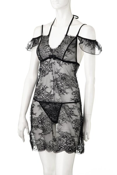 画像10: V-9509 | フレンチスリーブ・ベビードール＆タンガ2点セット・Tバック | AxamiSexy アクサミセクシー| 輸入下着・高級ランジェリー   (10)