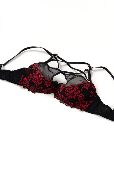 画像10: V-10021 | カバー付きオープンバストブラジャー・シェルフブラ・1/4カップ | AxamiSexy アクサミセクシー (10)