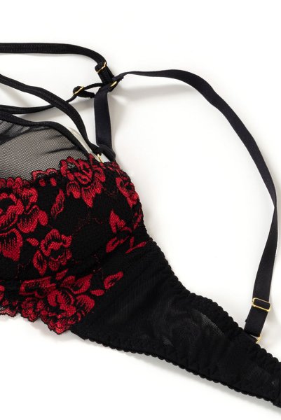 画像11: V-10021 | カバー付きオープンバストブラジャー・シェルフブラ・1/4カップ | AxamiSexy アクサミセクシー (11)