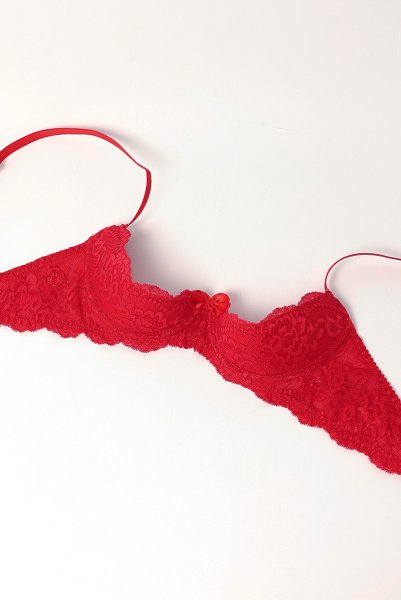 画像9: V-9801｜オープンバストブラジャー・シェルフブラ・1/4カップ・レッド｜AxamiSexy アクサミセクシー｜輸入下着・高級ランジェリー   (9)