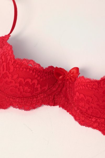 画像11: V-9801｜オープンバストブラジャー・シェルフブラ・1/4カップ・レッド｜AxamiSexy アクサミセクシー｜輸入下着・高級ランジェリー   (11)