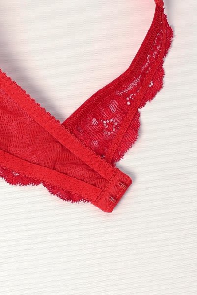 画像13: V-9801｜オープンバストブラジャー・シェルフブラ・1/4カップ・レッド｜AxamiSexy アクサミセクシー｜輸入下着・高級ランジェリー   (13)