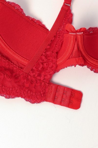 画像14: V-9801｜オープンバストブラジャー・シェルフブラ・1/4カップ・レッド｜AxamiSexy アクサミセクシー｜輸入下着・高級ランジェリー   (14)