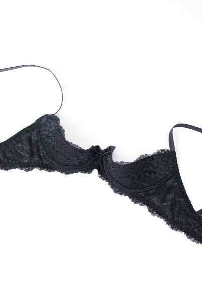 画像9: V-9811｜オープンバストブラジャー・シェルフブラ・1/4カップ・ブラック｜AxamiSexy アクサミセクシー｜輸入下着・高級ランジェリー   (9)