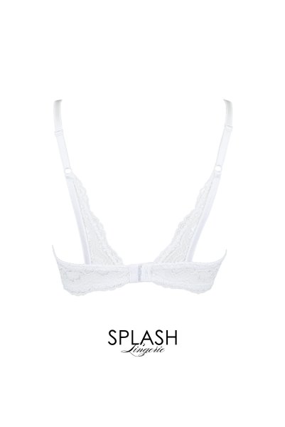 画像2: V-9821｜オープンバストブラジャー・シェルフブラ・1/4カップ・ホワイト｜AxamiSexy アクサミセクシー｜輸入下着・高級ランジェリー   (2)