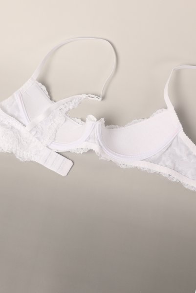 画像12: V-9821｜オープンバストブラジャー・シェルフブラ・1/4カップ・ホワイト｜AxamiSexy アクサミセクシー｜輸入下着・高級ランジェリー   (12)