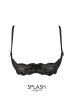 画像1: V-9861｜オープンバストブラジャー・シェルフブラ・1/4カップ・ベージュ×ブラック｜AxamiSexy アクサミセクシー｜輸入下着・高級ランジェリー   (1)