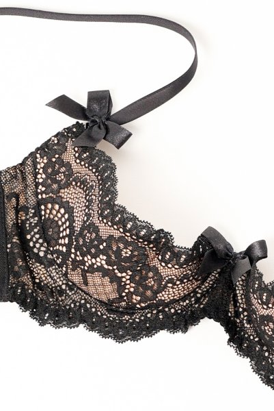 画像10: V-9861｜オープンバストブラジャー・シェルフブラ・1/4カップ・ベージュ×ブラック｜AxamiSexy アクサミセクシー｜輸入下着・高級ランジェリー   (10)