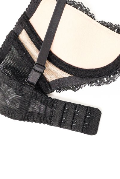 画像14: V-9861｜オープンバストブラジャー・シェルフブラ・1/4カップ・ベージュ×ブラック｜AxamiSexy アクサミセクシー｜輸入下着・高級ランジェリー   (14)