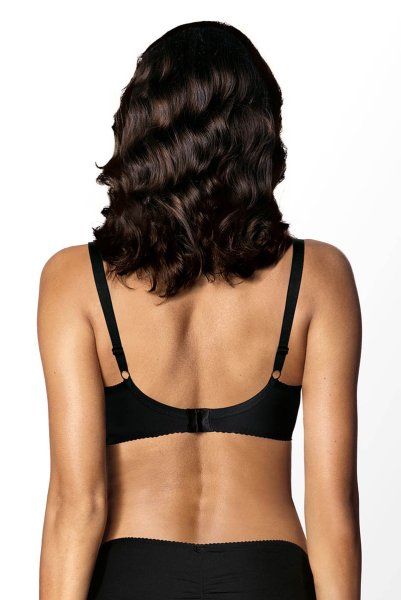 画像2: 【30%OFF】SYBILA-black-B150 | フルカップ・ワイヤーブラ・セミソフトブラ・大きいサイズ・C〜Kカップ・ブラック | ewabien エヴァビアン| 輸入下着・高級ランジェリー  (2)