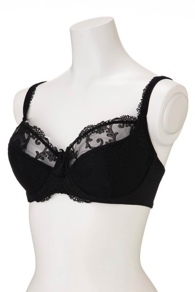 画像8: 【30%OFF】SYBILA-black-B150 | フルカップ・ワイヤーブラ・セミソフトブラ・大きいサイズ・C〜Kカップ・ブラック | ewabien エヴァビアン| 輸入下着・高級ランジェリー  (8)