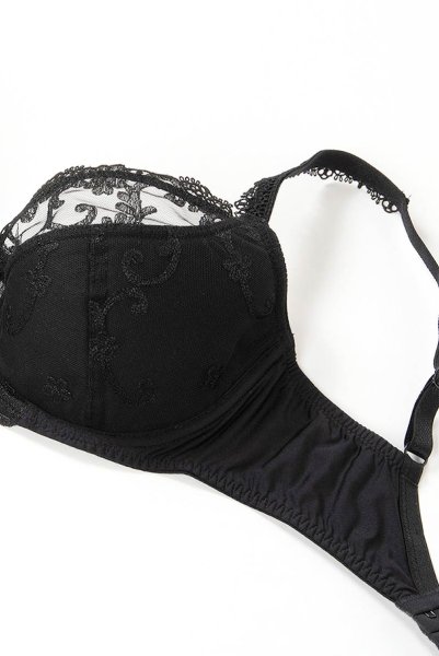 画像11: 【30%OFF】SYBILA-black-B150 | フルカップ・ワイヤーブラ・セミソフトブラ・大きいサイズ・C〜Kカップ・ブラック | ewabien エヴァビアン| 輸入下着・高級ランジェリー  (11)