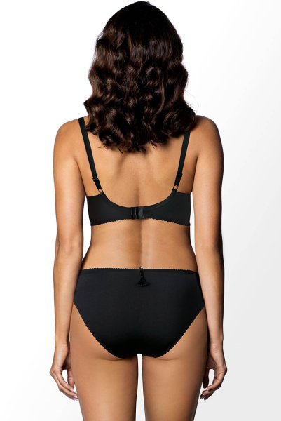 画像4: 【30%OFF】SYBILA-black-B214 | グラマー向けすっぴん美乳ブラ・ストラップ太め・プランジブラ・B〜Hカップ・ブラック | ewabien エヴァビアン| 輸入下着・高級ランジェリー （在庫限り) (4)